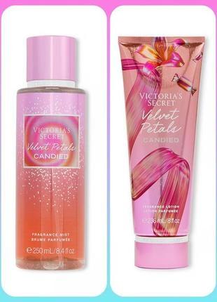 Парфюмированный мист и лосьон для тела оригинал victoria’s secret velvet petals candied...1 фото