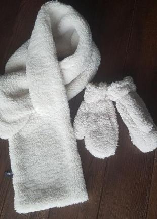 Флисовые шарф и перчатки для подростков/взрослых2 фото