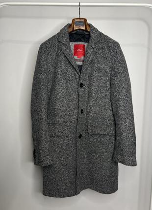 S.oliver мужское шерстяное итальянское пальто классическое размер m