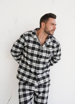 Піжама унісекс, чорно біла піжама, чоловіча піжама, срочка, штани