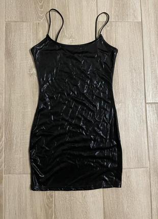 Платье новое, черное, латексное, оригинал4 фото