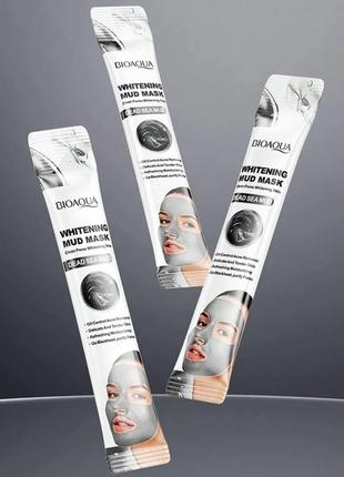 Отбеливающая маска с грязью мёртвого моря, bioaqua whitening mud mask, 8 г/1стик