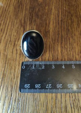 Кольцо с черным агатом2 фото