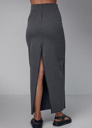 Длинная юбка карандаш с высоким разрезом5 фото