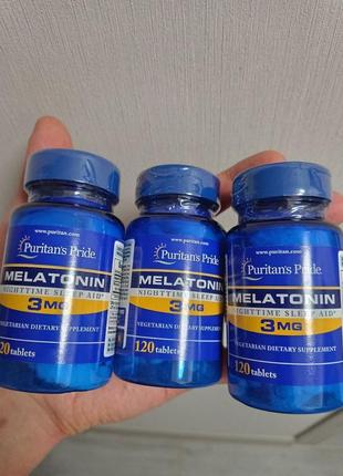 Melatonin 3 mg 120 tablets puritan's pride3 фото