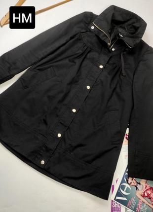 Пальто женское черное свободного кроя от бренда hm s1 фото