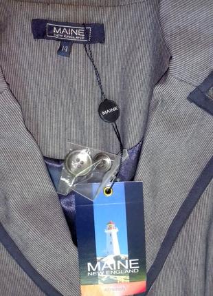 Элегантный, жакет, пиджак, синий, полоска, рубчик, блейзер, main new england, debenhams3 фото