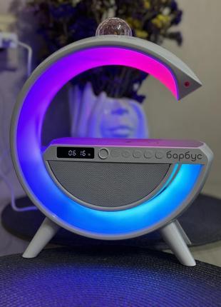 Настольная смарт лампа, ночник g 2388 rgb/ bluetooth колонкой с беспроводной зарядкой10 фото