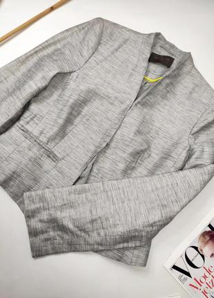 Пиджак женский жакет серого цвета укороченный от бренда selection s.oliver xs s4 фото
