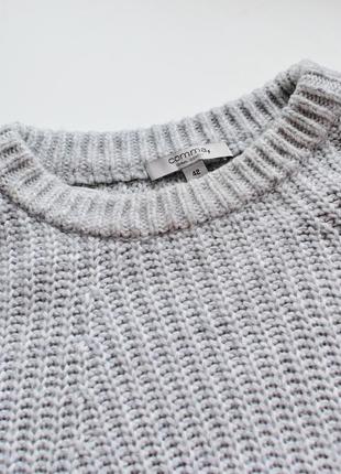 Хлопковый серый свитер. женский свитер оверсайз. классный и стильный свитер7 фото