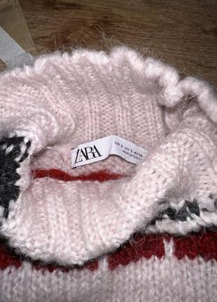 Zara женский пудровый свитер ,водолазка свободного кроя!оригинал!3 фото