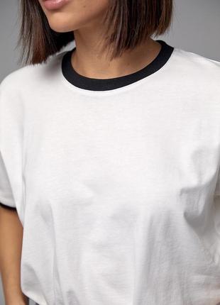 Женская футболка с контрастной окантовкой3 фото