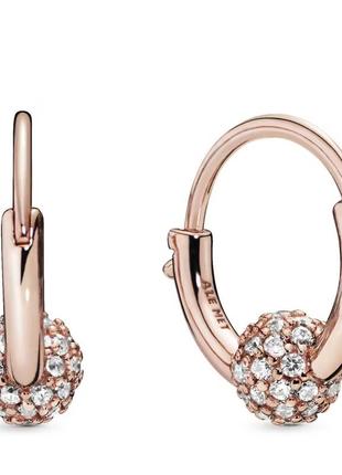 Оригинальн! pandora серьги-хупи pandora rose 288294cz один размер