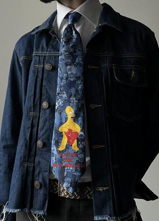 The simpsons homer tie made in 796 галстук оригинал лицензионная редкая интересная стильная фанатский мерч1 фото