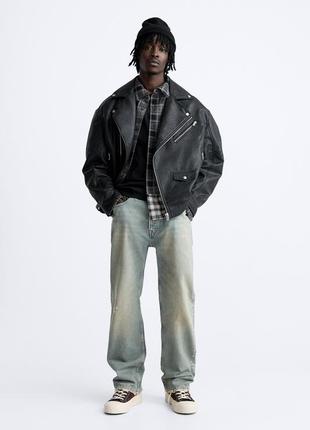 Кожанка косуха оверсайз куртка zara зара — ціна 1990 грн у