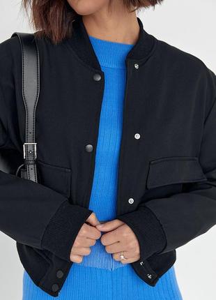 Женская куртка-бомбер с накладными карманами zara2 фото