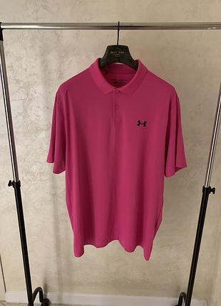 Чоловіча спортивна поло футболка under armour performance рожева