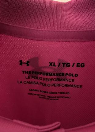 Мужская спортивная поло футболка under armour performance розовая4 фото