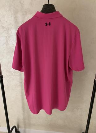 Мужская спортивная поло футболка under armour performance розовая3 фото