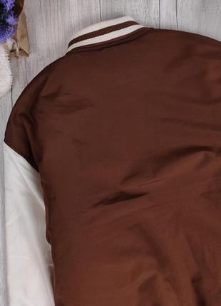 Женская куртка колледжа lc waikiki демисезонная с длинным рукавом коричневая размер 38 (м)9 фото