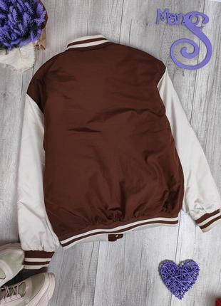Женская куртка колледжа lc waikiki демисезонная с длинным рукавом коричневая размер 38 (м)8 фото