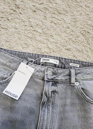 Новые прямые женские стильные джинсы базовые серые повседневные3 фото