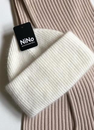 Nino стильная шапочка с ангорой2 фото