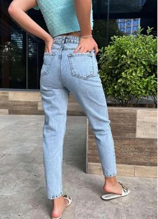 Стильные молодежные трендовые джинсы мом2 фото