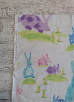 Лоскут ткани для рукоделия, шитья, пэчвок, скрапбукинг. зайцы, хлопок, дизайнерская ткань7 фото