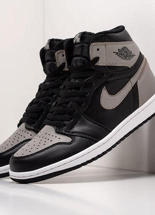 Кросівки nike air jordan 1 retro high shadow чорно-сірі