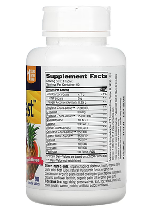 Enzymedica, kids digest, жевательные пищеварительные ферменты, фруктовый пунш, 90...