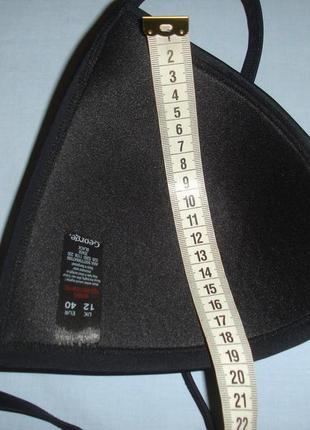Верх от купальника раздельного размер 46-48 / 12-14 черный на завязках лиф треугольники4 фото