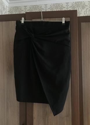 Крутая классическая черная юбка миди3 фото
