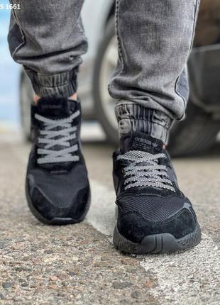 Кроссовки adidas nite jogger boost 3m черные4 фото