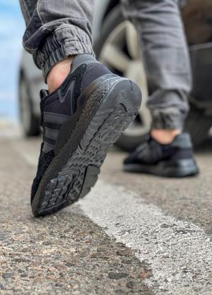 Кроссовки adidas nite jogger boost 3m черные6 фото