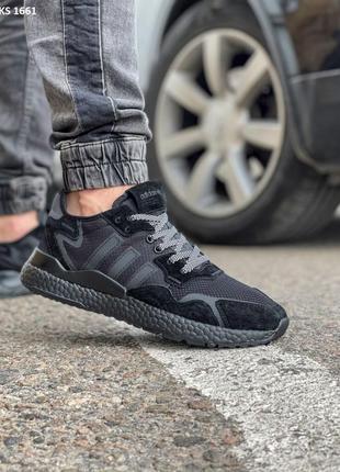 Кроссовки adidas nite jogger boost 3m черные3 фото