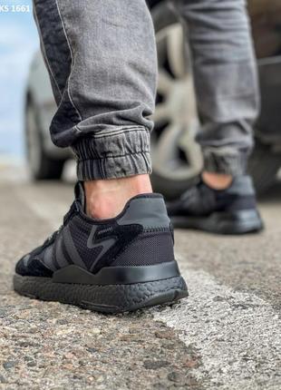 Кроссовки adidas nite jogger boost 3m черные5 фото