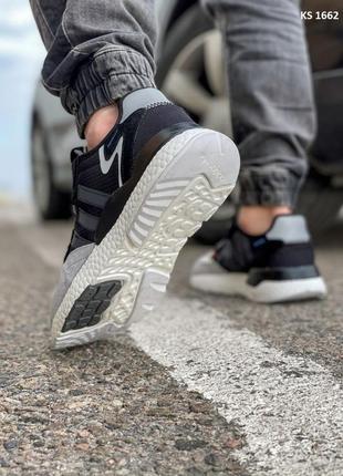 Кроссовки adidas nite jogger boost 3m серо-черные6 фото