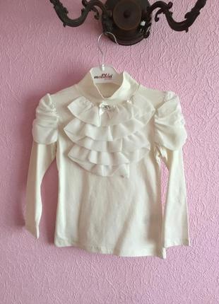 Нарядная трикотажная блуза для девочки на рост 116-122