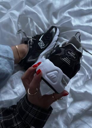 Крутые женские мужские кроссовки new balance 725 black white чёрные с белым5 фото