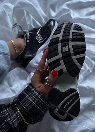 Крутые женские мужские кроссовки new balance 725 black white чёрные с белым7 фото