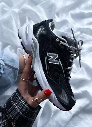 Крутые женские мужские кроссовки new balance 725 black white чёрные с белым