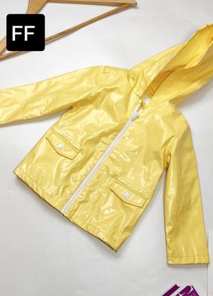 Куртка дощовик на дівчинку жовтого кольору з капюшоном від бренду ff 18/24