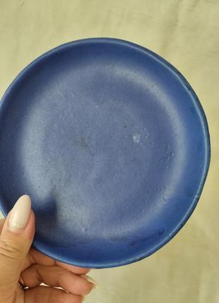 Лот блюдо тарілка синя кераміка ручна робота вінтаж4 фото