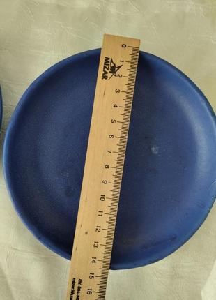 Лот блюдо тарілка синя кераміка ручна робота вінтаж5 фото