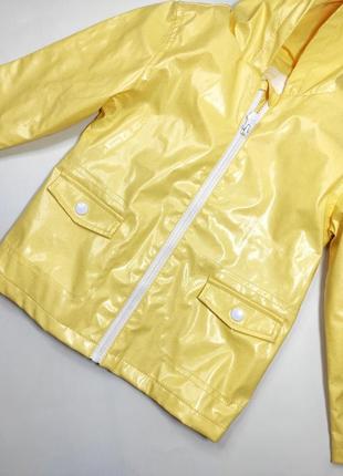 Куртка дождевик на девочку желтого цвета с капюшоном от бренда ff 18/242 фото