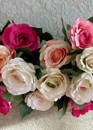 Штучні троянди різних кольорів та відтінків2 фото