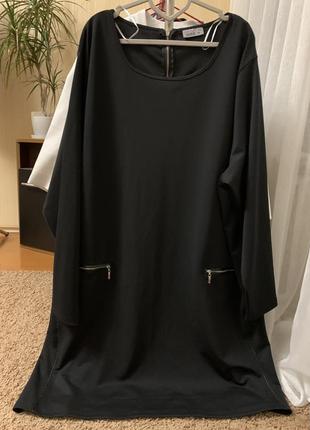 Черное платье в идеальном состоянии большого размера 58-60