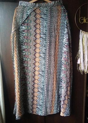 Шифонова спідниця із високим розрізом, 48 розмір