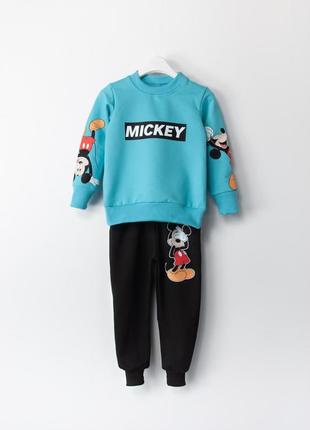 Детский спортивный костюм для мальчика микки двухнить весна осень mickey